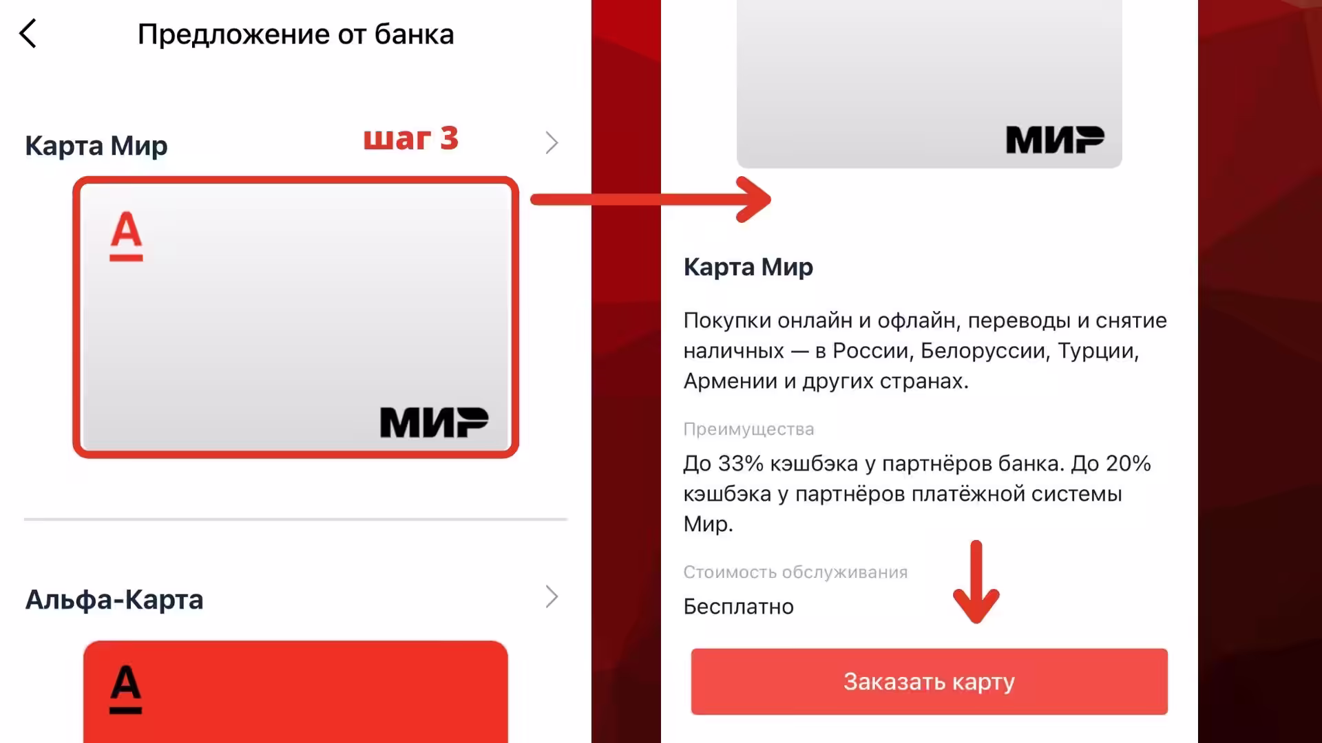 Шаг 3. Заказ онлайн в приложении
